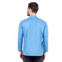 Mens Light Blue Short Kurta